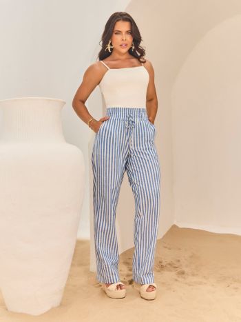 CALÇA EM ALGODÃO COM ELÁSTICO